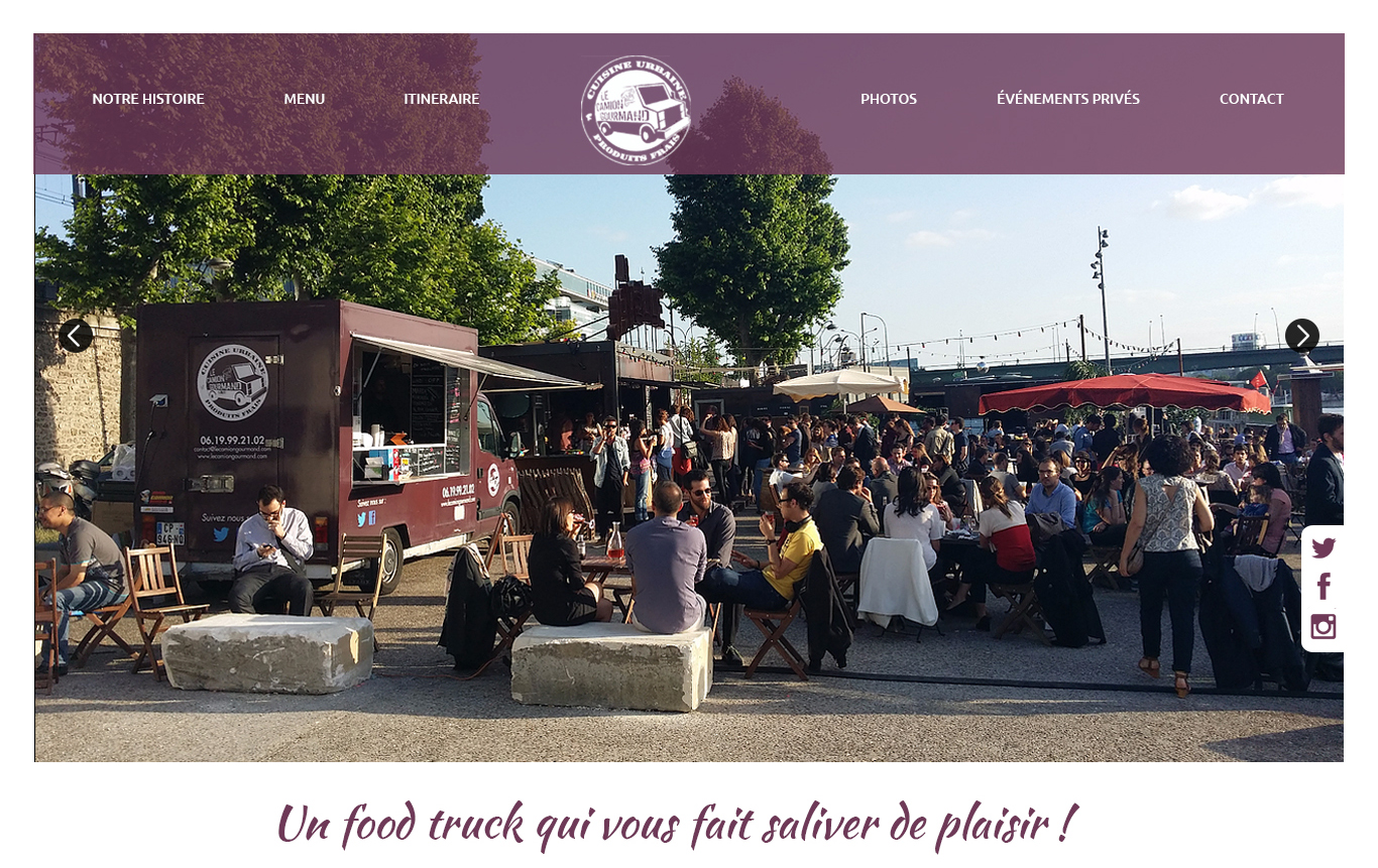 Projet de webdesign du foodtruck Le Camion Gourmand