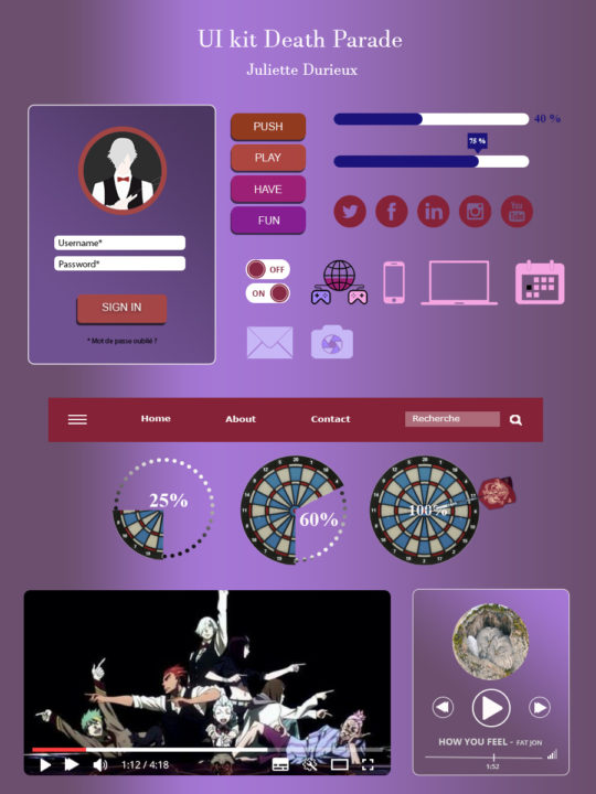 UI Kit de l'anime Death Parade